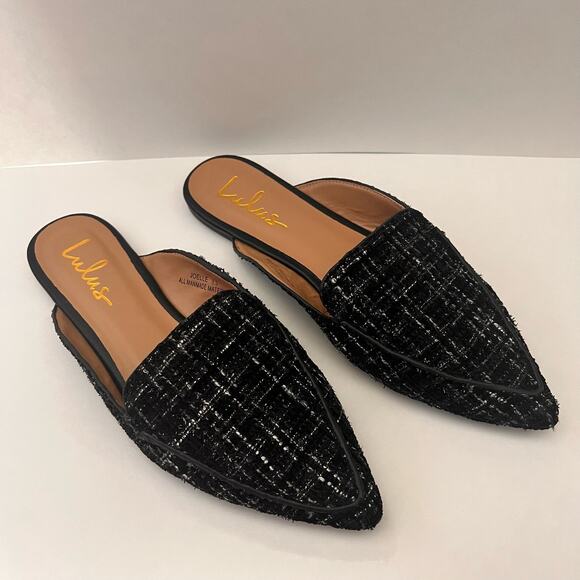 Lulus Black loafer slides Size 8.5 - Picture 2 of 5